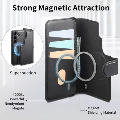 For Samsung Galaxy S25+ / S24+ 5G CaseNeo Finger Grip Strap MagSafe Leather Phone Case(Black) - Galaxy S25+ 5G Cases by CaseNeo | Online Shopping UK | buy2fix
