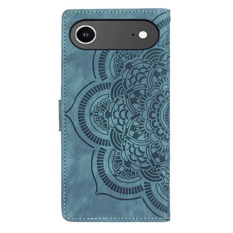 For iPhone Air Mandala Embossed Retro Frosted Leather Phone Case(Blue) - iPhone Air Cases by buy2fix | Online Shopping UK | buy2fix