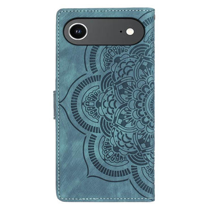 For iPhone Air Mandala Embossed Retro Frosted Leather Phone Case(Blue) - iPhone Air Cases by buy2fix | Online Shopping UK | buy2fix