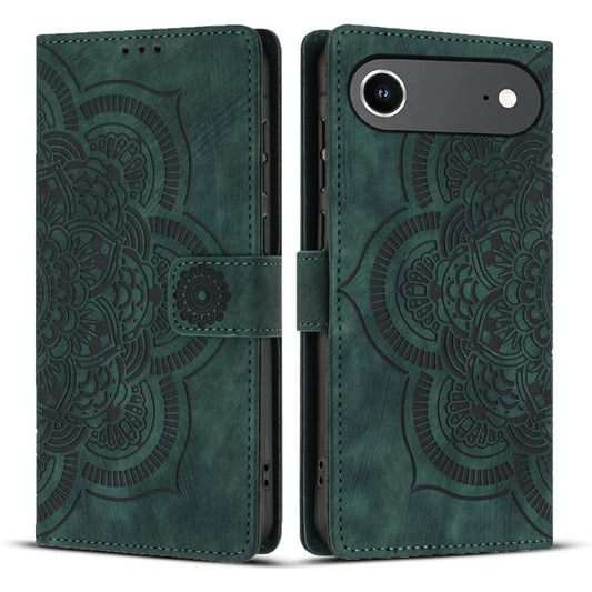 For iPhone Air Mandala Embossed Retro Frosted Leather Phone Case(Green) - iPhone Air Cases by buy2fix | Online Shopping UK | buy2fix