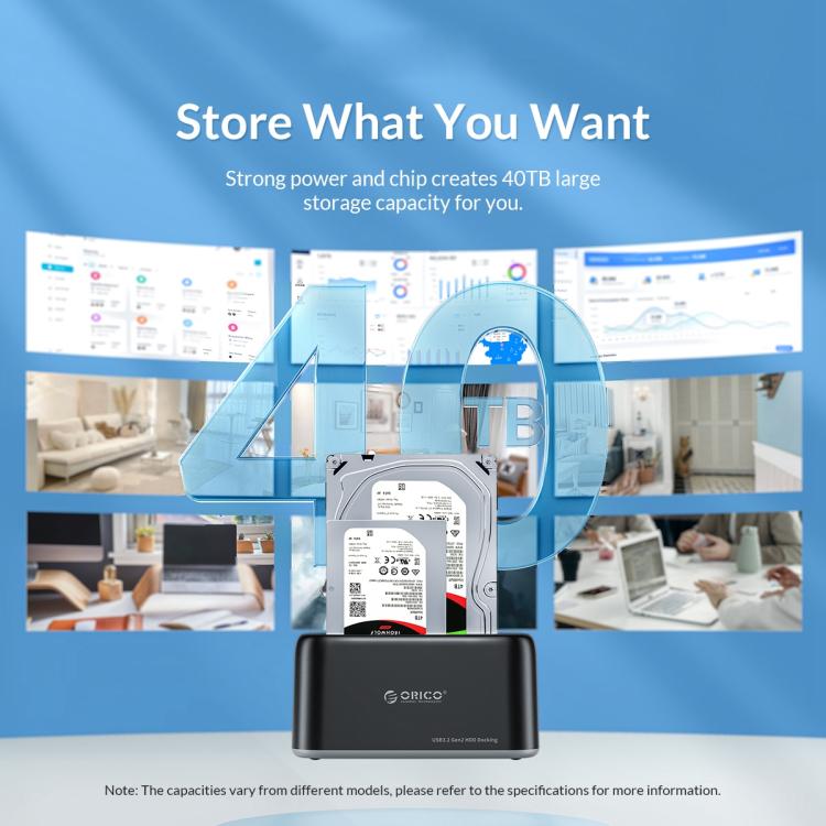 ORICO 6819C3 2.5 / 3.5 inch HDD / SSD Single Bay SATA Drive Docking Station, US Plug(Black) - HDD Enclosure by ORICO | Online Shopping UK | buy2fix