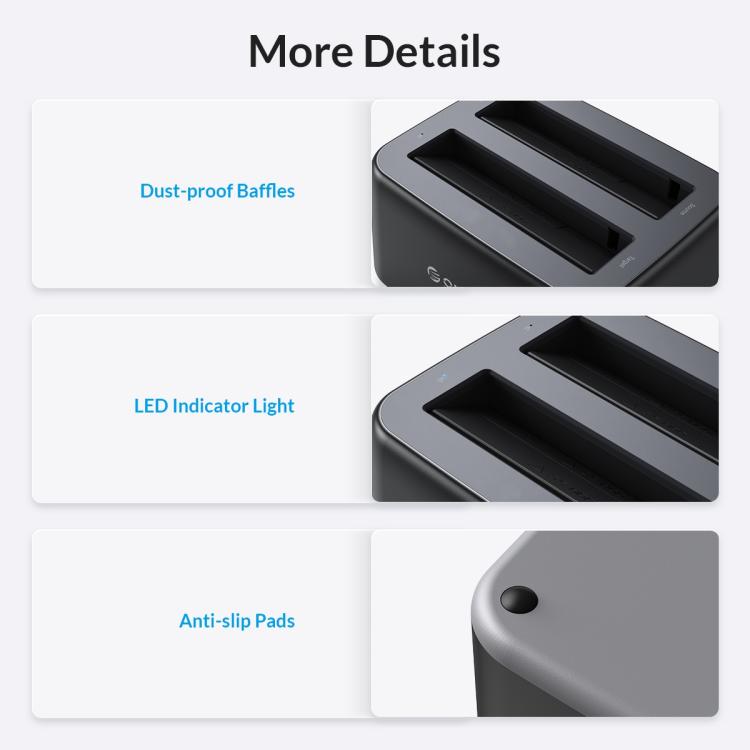 ORICO 6819C3 2.5 / 3.5 inch HDD / SSD Single Bay SATA Drive Docking Station, EU Plug (Black) - HDD Enclosure by ORICO | Online Shopping UK | buy2fix