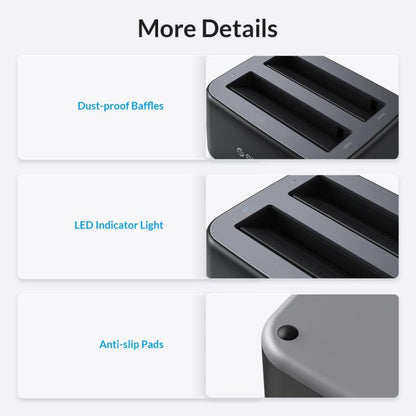 ORICO 6819C3 2.5 / 3.5 inch HDD / SSD Single Bay SATA Drive Docking Station, US Plug(Black) - HDD Enclosure by ORICO | Online Shopping UK | buy2fix