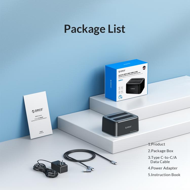 ORICO 6819C3 2.5 / 3.5 inch HDD / SSD Single Bay SATA Drive Docking Station, US Plug(Black) - HDD Enclosure by ORICO | Online Shopping UK | buy2fix