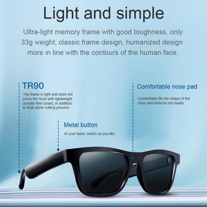 E10 Smart Audio Bluetooth Glasses, Style: Button Style(Black) - Smart Glasses by buy2fix | Online Shopping UK | buy2fix
