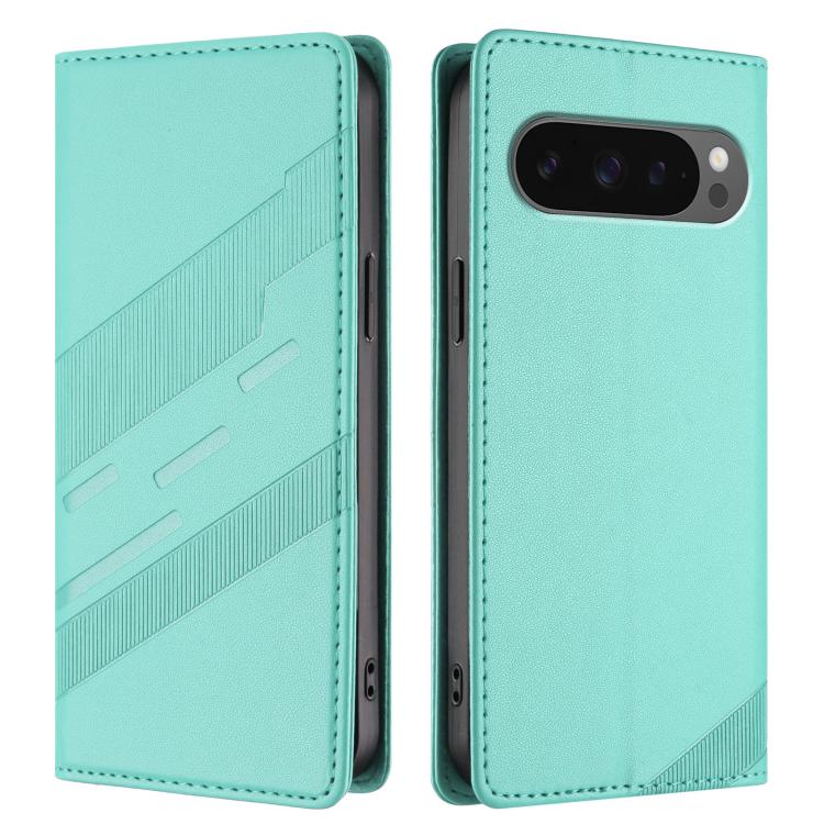 For Google Pixel 10 / 10 Pro Embossed Multi-functional Wallet Retro Leather Phone Case(Mint Green) - Google Cases by buy2fix | Online Shopping UK | buy2fix