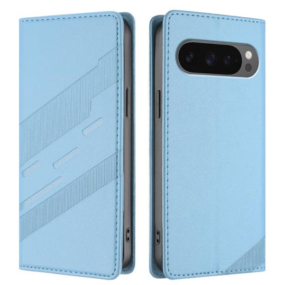For Google Pixel 10 / 10 Pro Embossed Multi-functional Wallet Retro Leather Phone Case(Light Blue) - Google Cases by buy2fix | Online Shopping UK | buy2fix