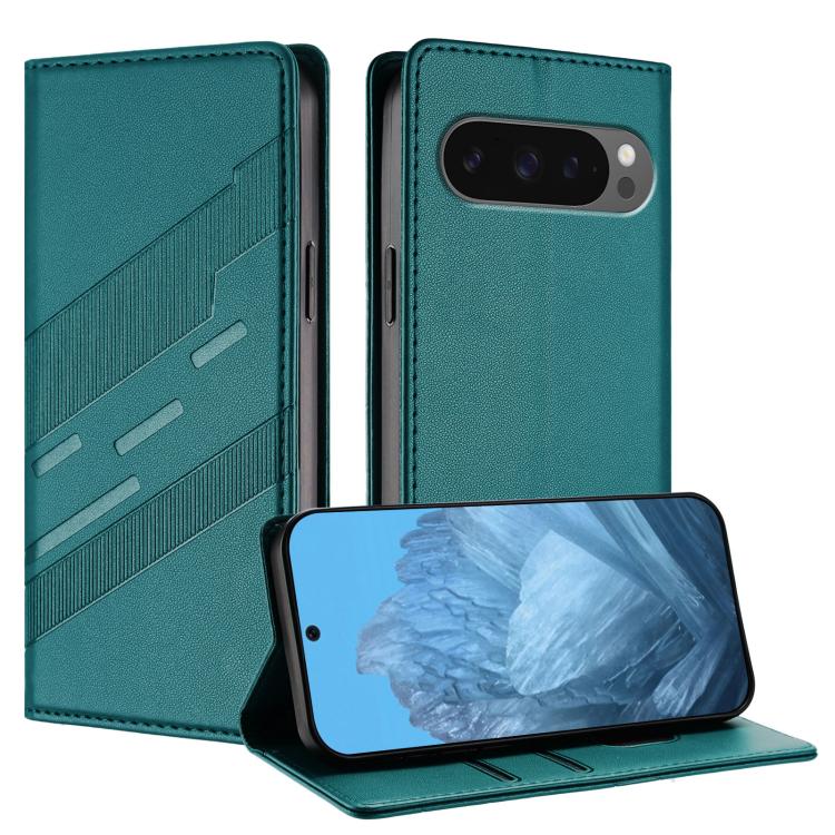 For Google Pixel 10 Pro XL Embossed Multi-functional Wallet Retro Leather Phone Case(Dark Green) - Google Cases by buy2fix | Online Shopping UK | buy2fix