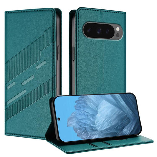 For Google Pixel 10 Pro XL Embossed Multi-functional Wallet Retro Leather Phone Case(Dark Green) - Google Cases by buy2fix | Online Shopping UK | buy2fix