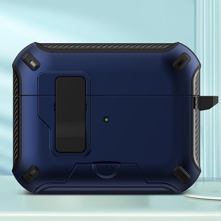 For AirPods Pro Wireless Bluetooth Earphones MagSafe Holder Protective Case(Blue) - For AirPods Pro by buy2fix | Online Shopping UK | buy2fix