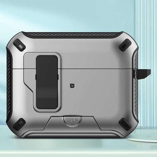 For AirPods Pro 2 Wireless Bluetooth Earphones MagSafe Holder Protective Case(Silver) - For AirPods Pro 2 by buy2fix | Online Shopping UK | buy2fix