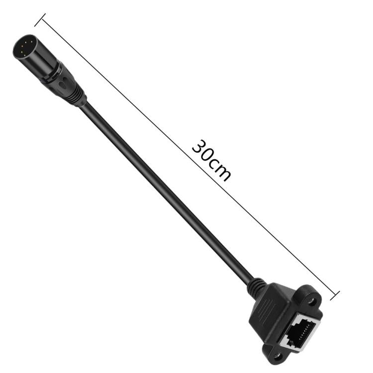 XLR 5 Pin Male to RJ45 Female Audio Cable, Length: 30cm(Black) - Lan Cable and Tools by buy2fix | Online Shopping UK | buy2fix