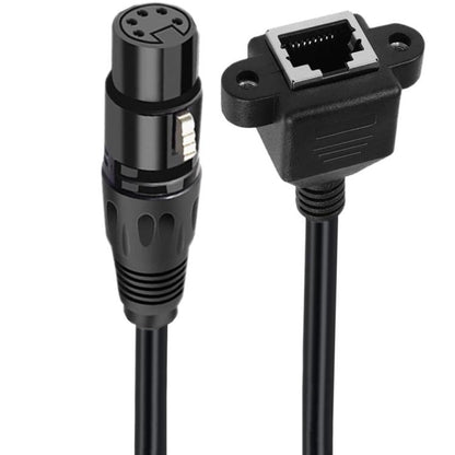 XLR 5 Pin Female to RJ45 Female Audio Cable, Length: 30cm(Black) - Lan Cable and Tools by buy2fix | Online Shopping UK | buy2fix