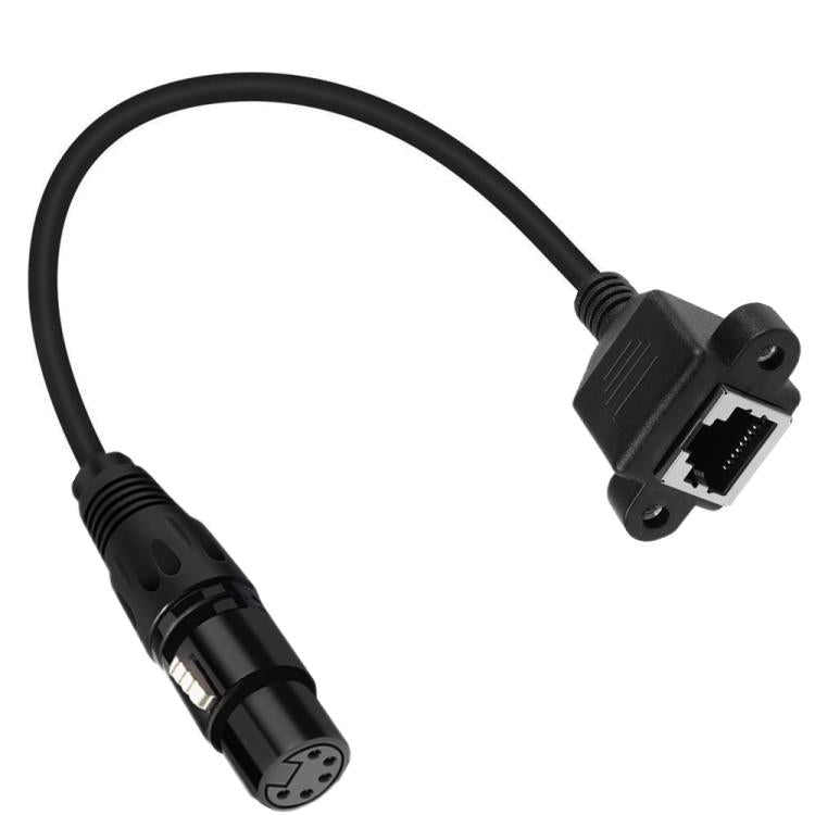 XLR 5 Pin Female to RJ45 Female Audio Cable, Length: 30cm(Black) - Lan Cable and Tools by buy2fix | Online Shopping UK | buy2fix