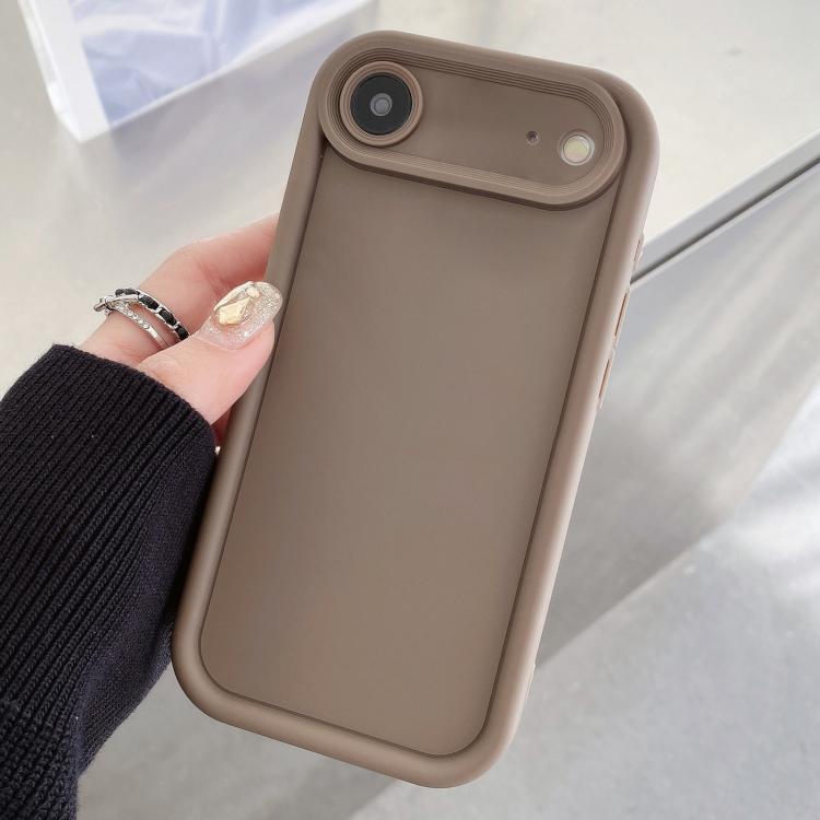 For iPhone Air Shockproof Frame Frosted Precise Hole TPU Phone Case(Coffee) - iPhone Air Cases by buy2fix | Online Shopping UK | buy2fix