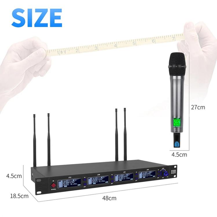 XTUGA M6604S-H Diversity Wireless Microphone System 4 Channel UHF Handheld Microphone - Microphone by XTUGA | Online Shopping UK | buy2fix