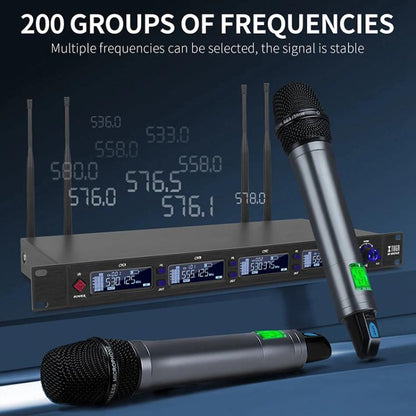 XTUGA M6604S-H Diversity Wireless Microphone System 4 Channel UHF Handheld Microphone - Microphone by XTUGA | Online Shopping UK | buy2fix