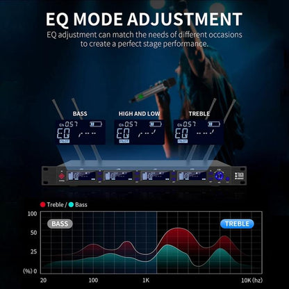 XTUGA M6604S-H Diversity Wireless Microphone System 4 Channel UHF Handheld Microphone - Microphone by XTUGA | Online Shopping UK | buy2fix