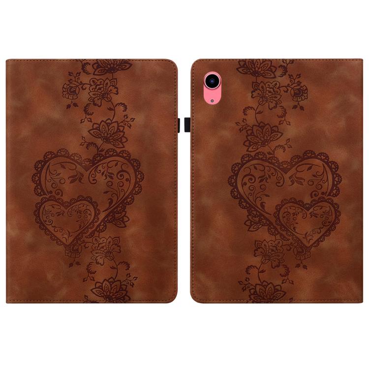 For iPad 2025 / 2022 Love Hearts Embossed Leather Smart Tablet Case(Brown) - iPad 2025 / 2022 Cases by buy2fix | Online Shopping UK | buy2fix