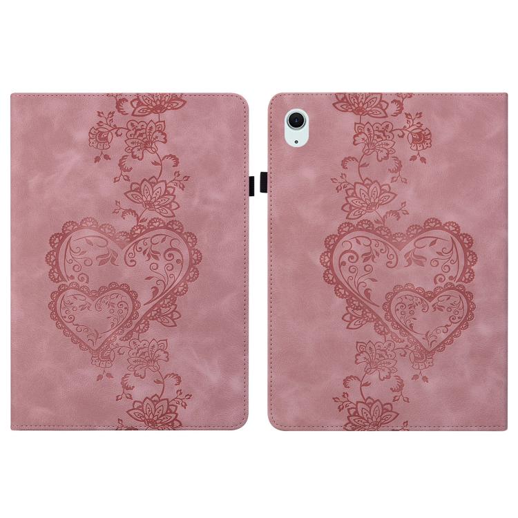 For iPad Air 11 2025 / 2024 Love Hearts Embossed Leather Smart Tablet Case(Pink) - iPad Air 11 2025 / 2024 Cases by buy2fix | Online Shopping UK | buy2fix
