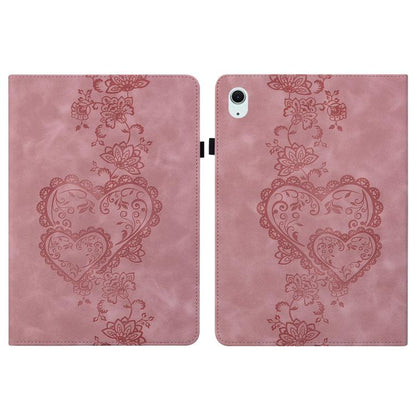 For iPad Air 11 2025 / 2024 Love Hearts Embossed Leather Smart Tablet Case(Pink) - iPad Air 11 2025 / 2024 Cases by buy2fix | Online Shopping UK | buy2fix