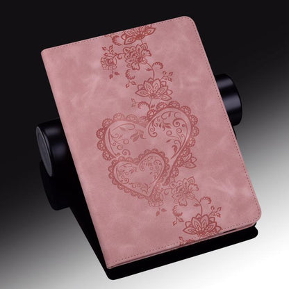 For iPad Air 11 2025 / 2024 Love Hearts Embossed Leather Smart Tablet Case(Pink) - iPad Air 11 2025 / 2024 Cases by buy2fix | Online Shopping UK | buy2fix