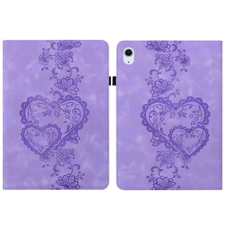 For iPad Air 13 2025 / 2024 / Pro 12.9 Love Hearts Embossed Leather Smart Tablet Case(Purple) - iPad Air 13 2025 / 2024 Cases by buy2fix | Online Shopping UK | buy2fix