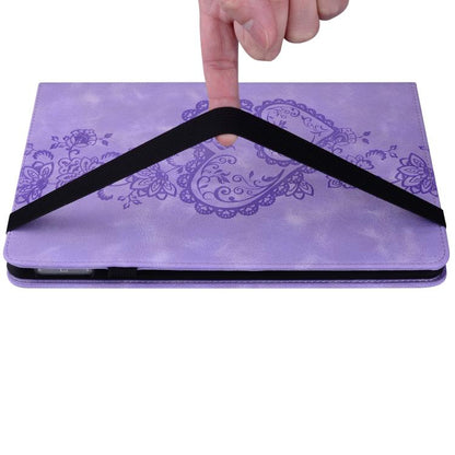 For iPad Air 13 2025 / 2024 / Pro 12.9 Love Hearts Embossed Leather Smart Tablet Case(Purple) - iPad Air 13 2025 / 2024 Cases by buy2fix | Online Shopping UK | buy2fix