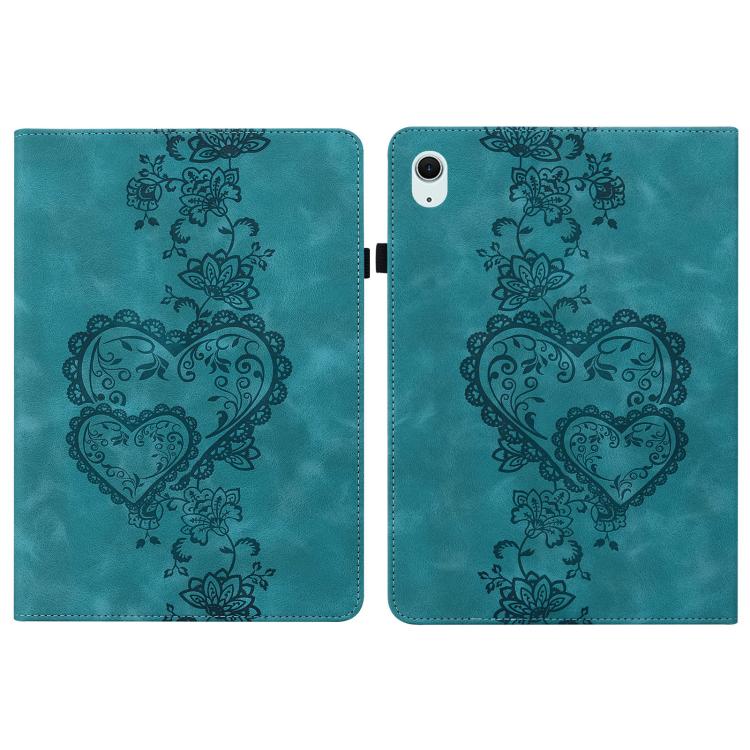For iPad Air 13 2025 / 2024 / Pro 12.9 Love Hearts Embossed Leather Smart Tablet Case(Green) - iPad Air 13 2025 / 2024 Cases by buy2fix | Online Shopping UK | buy2fix