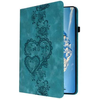 For iPad Air 13 2025 / 2024 / Pro 12.9 Love Hearts Embossed Leather Smart Tablet Case(Green) - iPad Air 13 2025 / 2024 Cases by buy2fix | Online Shopping UK | buy2fix