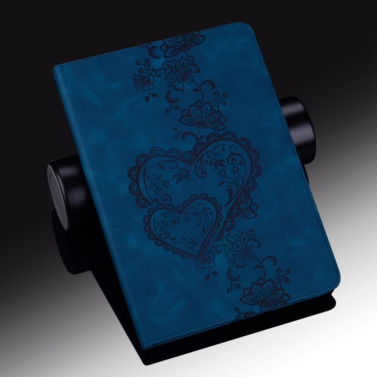 For iPad Air 13 2025 / 2024 / Pro 12.9 Love Hearts Embossed Leather Smart Tablet Case(Dark Blue) - iPad Air 13 2025 / 2024 Cases by buy2fix | Online Shopping UK | buy2fix
