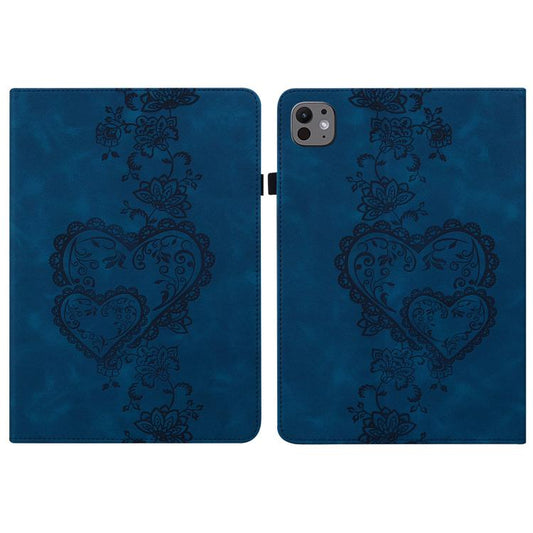 For iPad Pro 13 2024 Love Hearts Embossed Leather Smart Tablet Case(Dark Blue) - iPad Pro 13 2024 Cases by buy2fix | Online Shopping UK | buy2fix