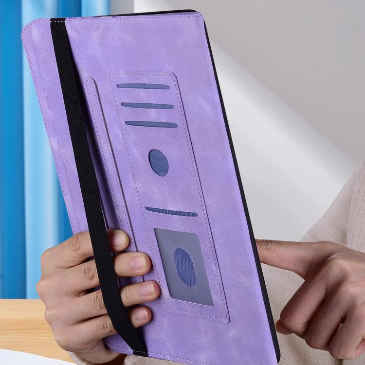 For iPad Pro 11 2024 Love Hearts Embossed Leather Smart Tablet Case(Purple) - iPad Pro 11 2024 Cases by buy2fix | Online Shopping UK | buy2fix