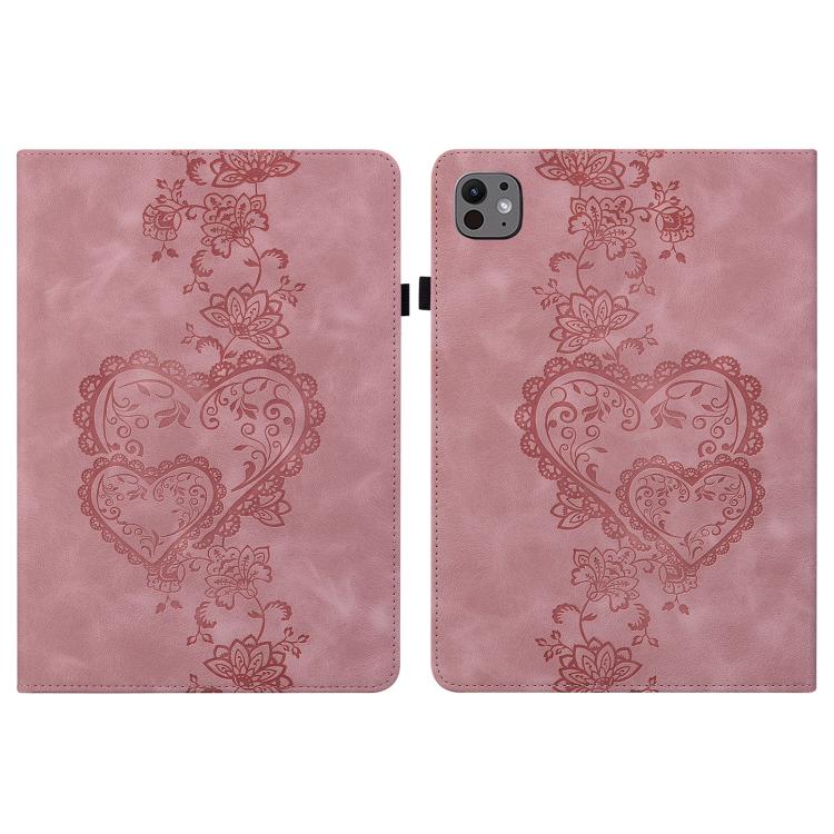 For iPad Pro 11 2024 Love Hearts Embossed Leather Smart Tablet Case(Pink) - iPad Pro 11 2024 Cases by buy2fix | Online Shopping UK | buy2fix
