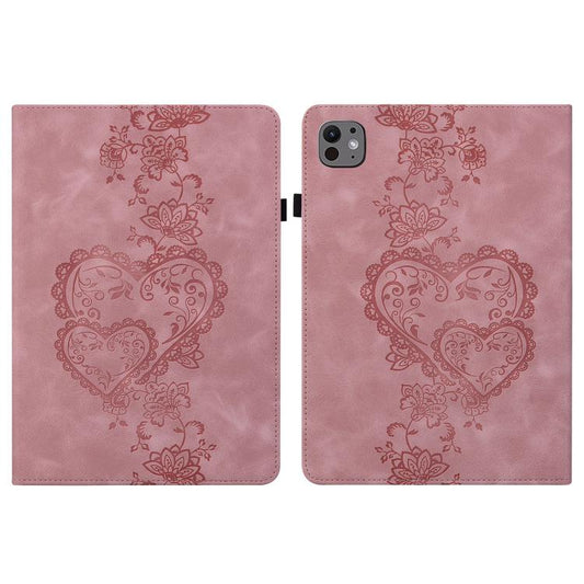 For iPad Pro 11 2024 Love Hearts Embossed Leather Smart Tablet Case(Pink) - iPad Pro 11 2024 Cases by buy2fix | Online Shopping UK | buy2fix