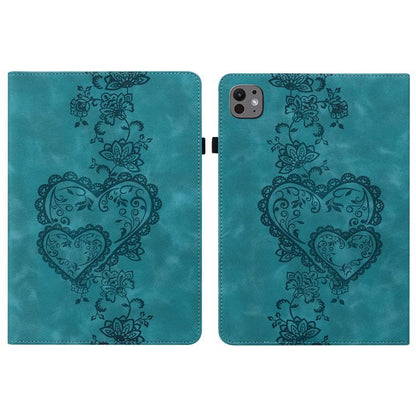 For iPad Pro 11 2024 Love Hearts Embossed Leather Smart Tablet Case(Green) - iPad Pro 11 2024 Cases by buy2fix | Online Shopping UK | buy2fix