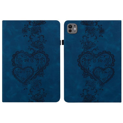 For iPad Pro 11 2024 Love Hearts Embossed Leather Smart Tablet Case(Dark Blue) - iPad Pro 11 2024 Cases by buy2fix | Online Shopping UK | buy2fix