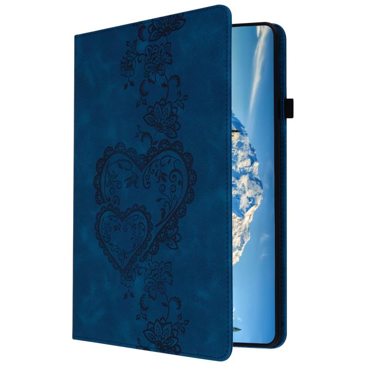 For iPad Pro 11 2024 Love Hearts Embossed Leather Smart Tablet Case(Dark Blue) - iPad Pro 11 2024 Cases by buy2fix | Online Shopping UK | buy2fix