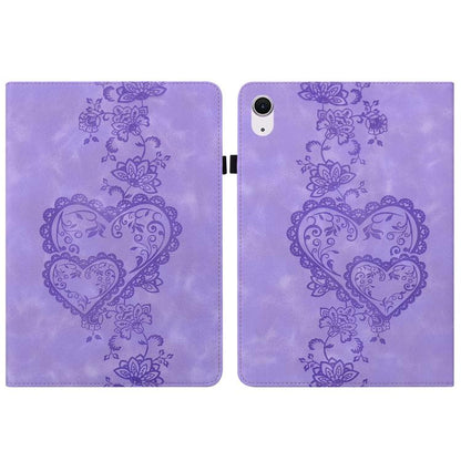 For iPad 10.2 2021 / Air 10.5 Love Hearts Embossed Leather Smart Tablet Case(Purple) - iPad 10.2 Cases by buy2fix | Online Shopping UK | buy2fix