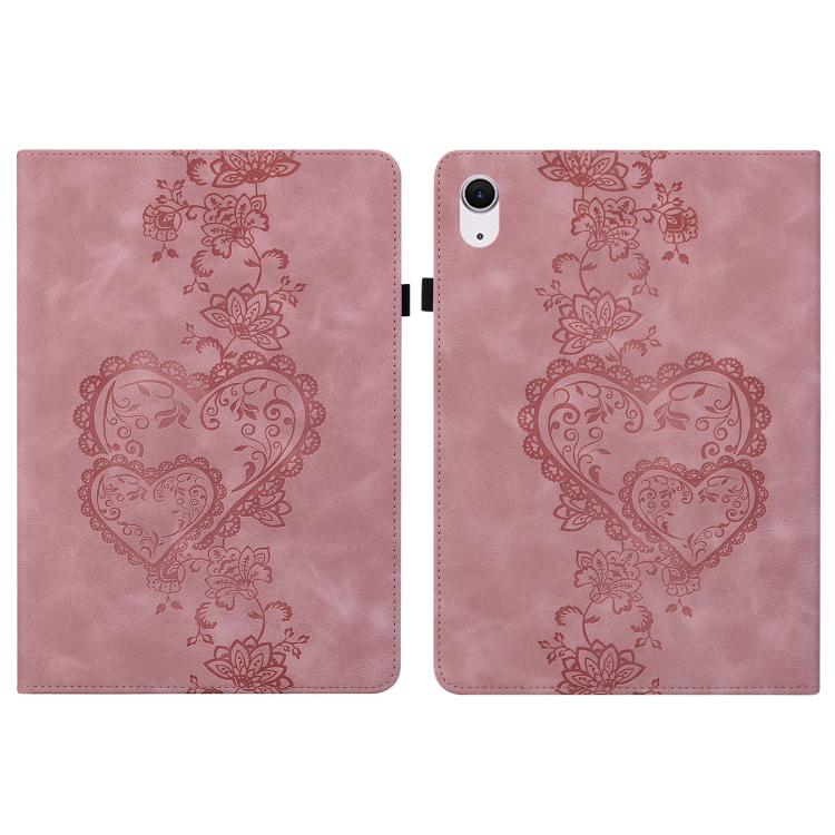 For iPad 10.2 2021 / Air 10.5 Love Hearts Embossed Leather Smart Tablet Case(Pink) - iPad 10.2 Cases by buy2fix | Online Shopping UK | buy2fix