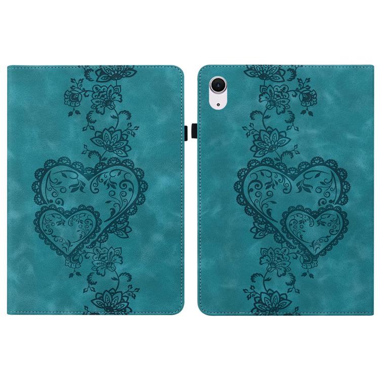 For iPad 10.2 2021 / Air 10.5 Love Hearts Embossed Leather Smart Tablet Case(Green) - iPad 10.2 Cases by buy2fix | Online Shopping UK | buy2fix