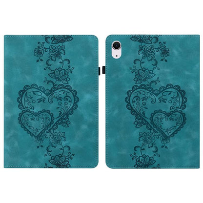 For iPad 10.2 2021 / Air 10.5 Love Hearts Embossed Leather Smart Tablet Case(Green) - iPad 10.2 Cases by buy2fix | Online Shopping UK | buy2fix