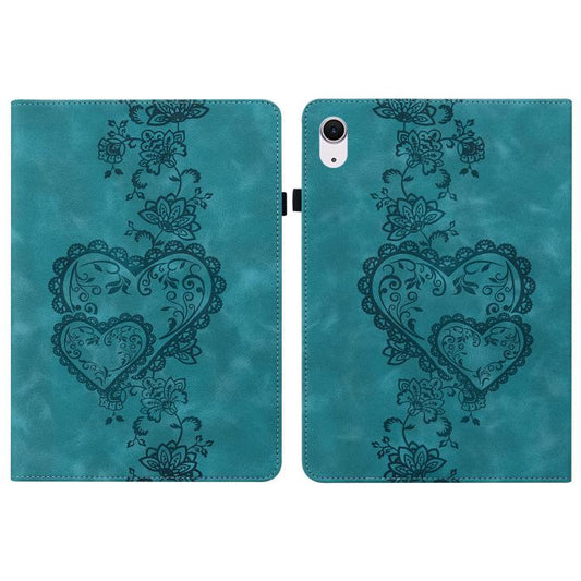 For iPad 10.2 2021 / Air 10.5 Love Hearts Embossed Leather Smart Tablet Case(Green) - iPad 10.2 Cases by buy2fix | Online Shopping UK | buy2fix