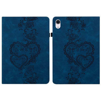 For iPad 10.2 2021 / Air 10.5 Love Hearts Embossed Leather Smart Tablet Case(Dark Blue) - iPad 10.2 Cases by buy2fix | Online Shopping UK | buy2fix