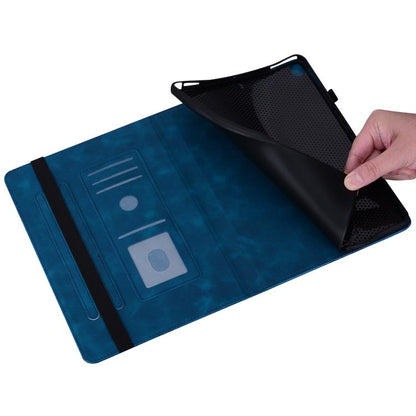 For iPad 10.2 2021 / Air 10.5 Love Hearts Embossed Leather Smart Tablet Case(Dark Blue) - iPad 10.2 Cases by buy2fix | Online Shopping UK | buy2fix