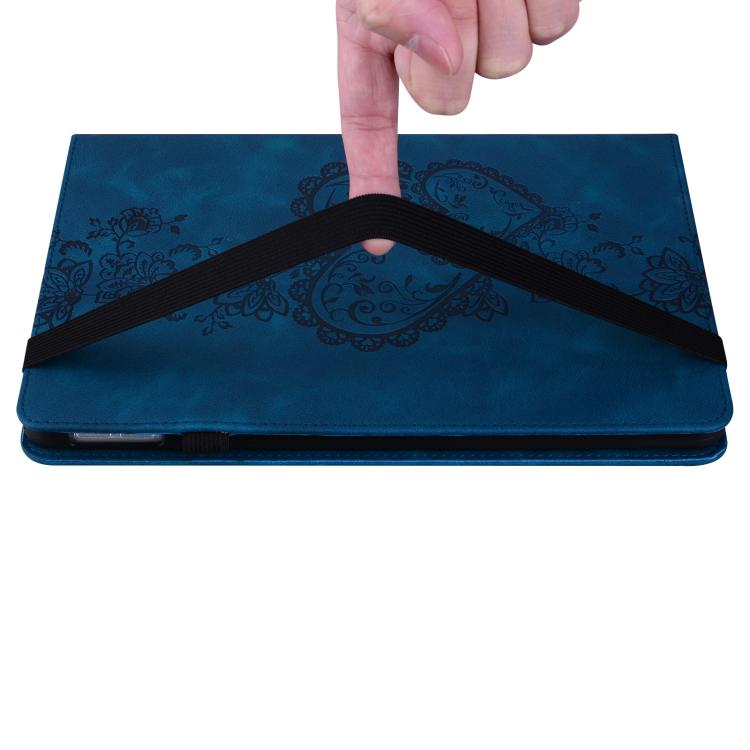 For iPad 10.2 2021 / Air 10.5 Love Hearts Embossed Leather Smart Tablet Case(Dark Blue) - iPad 10.2 Cases by buy2fix | Online Shopping UK | buy2fix