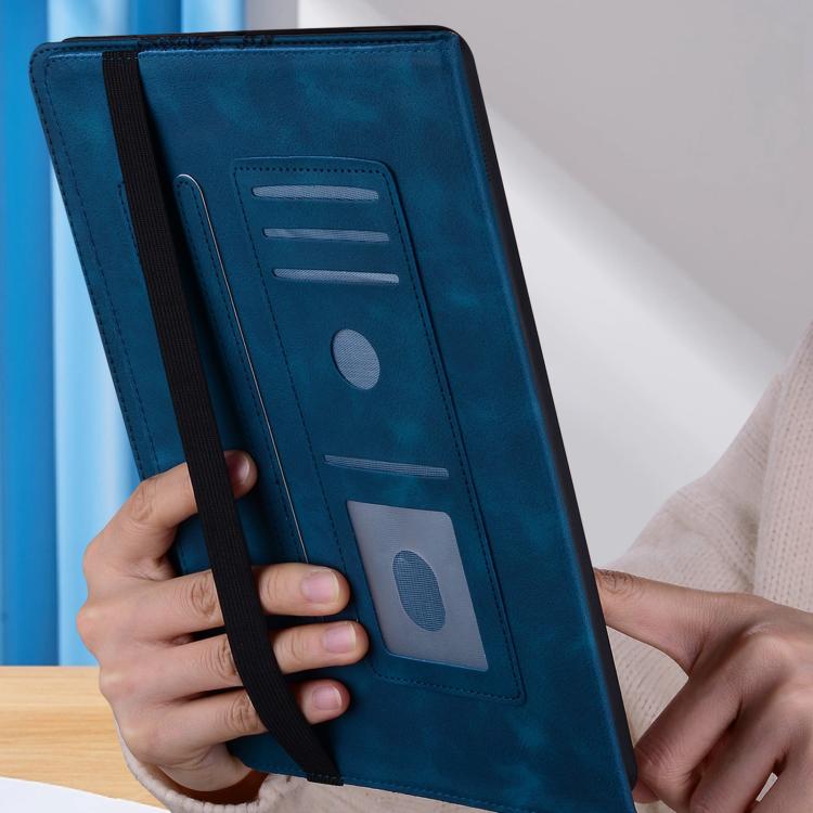 For iPad 10.2 2021 / Air 10.5 Love Hearts Embossed Leather Smart Tablet Case(Dark Blue) - iPad 10.2 Cases by buy2fix | Online Shopping UK | buy2fix