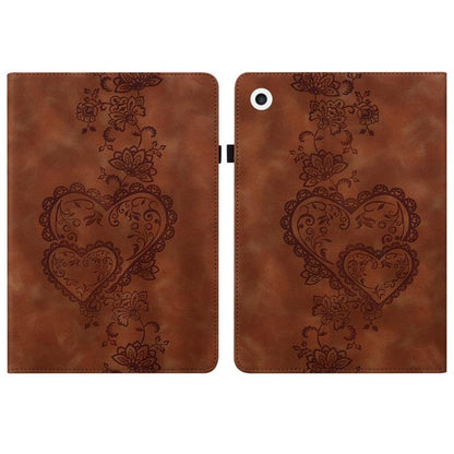For iPad Air / Air 2 / 9.7 2017 / 2018 Love Hearts Embossed Leather Smart Tablet Case(Brown) - iPad 9.7 (2018) & (2017) Cases by buy2fix | Online Shopping UK | buy2fix