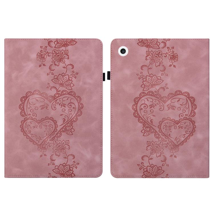For iPad Air / Air 2 / 9.7 2017 / 2018 Love Hearts Embossed Leather Smart Tablet Case(Pink) - iPad 9.7 (2018) & (2017) Cases by buy2fix | Online Shopping UK | buy2fix