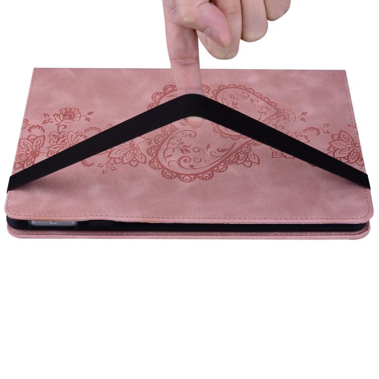 For iPad Air / Air 2 / 9.7 2017 / 2018 Love Hearts Embossed Leather Smart Tablet Case(Pink) - iPad 9.7 (2018) & (2017) Cases by buy2fix | Online Shopping UK | buy2fix